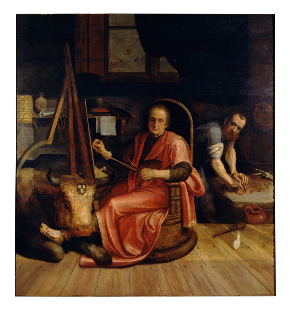 Svatý Lukáš maluje Madonu (olej na plátně) od Frans Floris