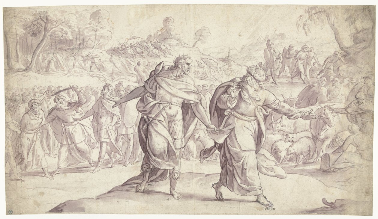 Jozue nechá popravit pět králů Ammonitů Historie Joshuy (název série) od Frans Francken (I)
