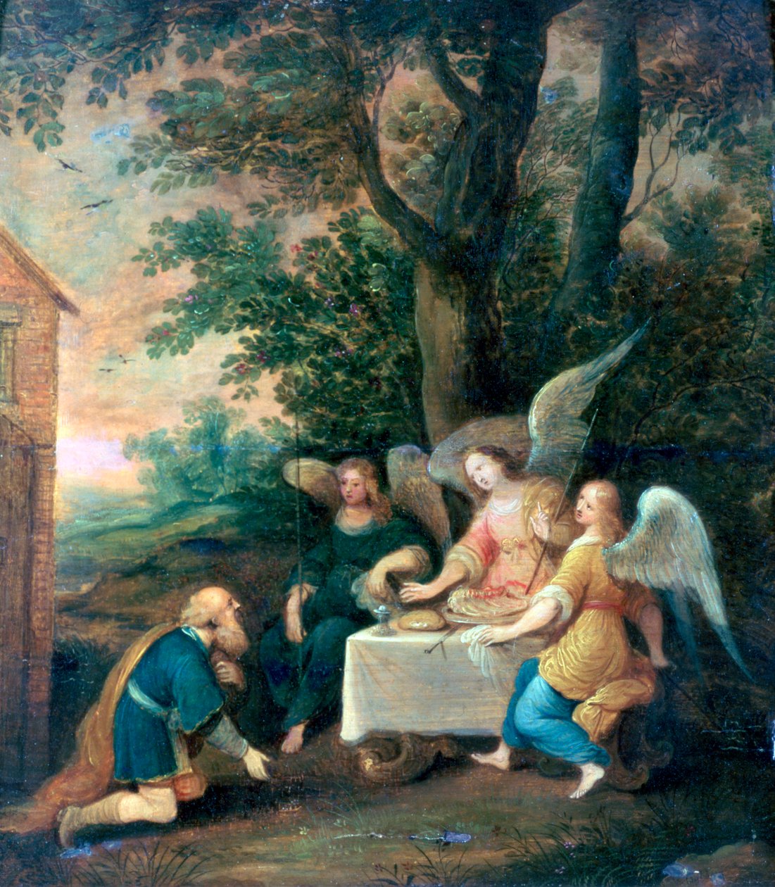 „Abraham klečí před třemi anděly“, 1581-1642 od Frans Francken II