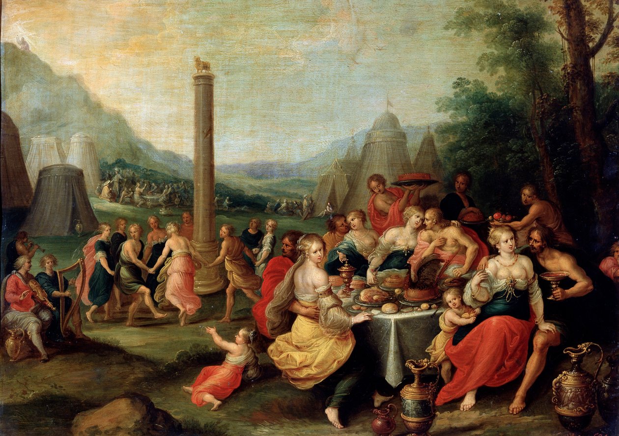 „Klanění zlatého telete“, konec 20. let 17. století. od Frans Francken II
