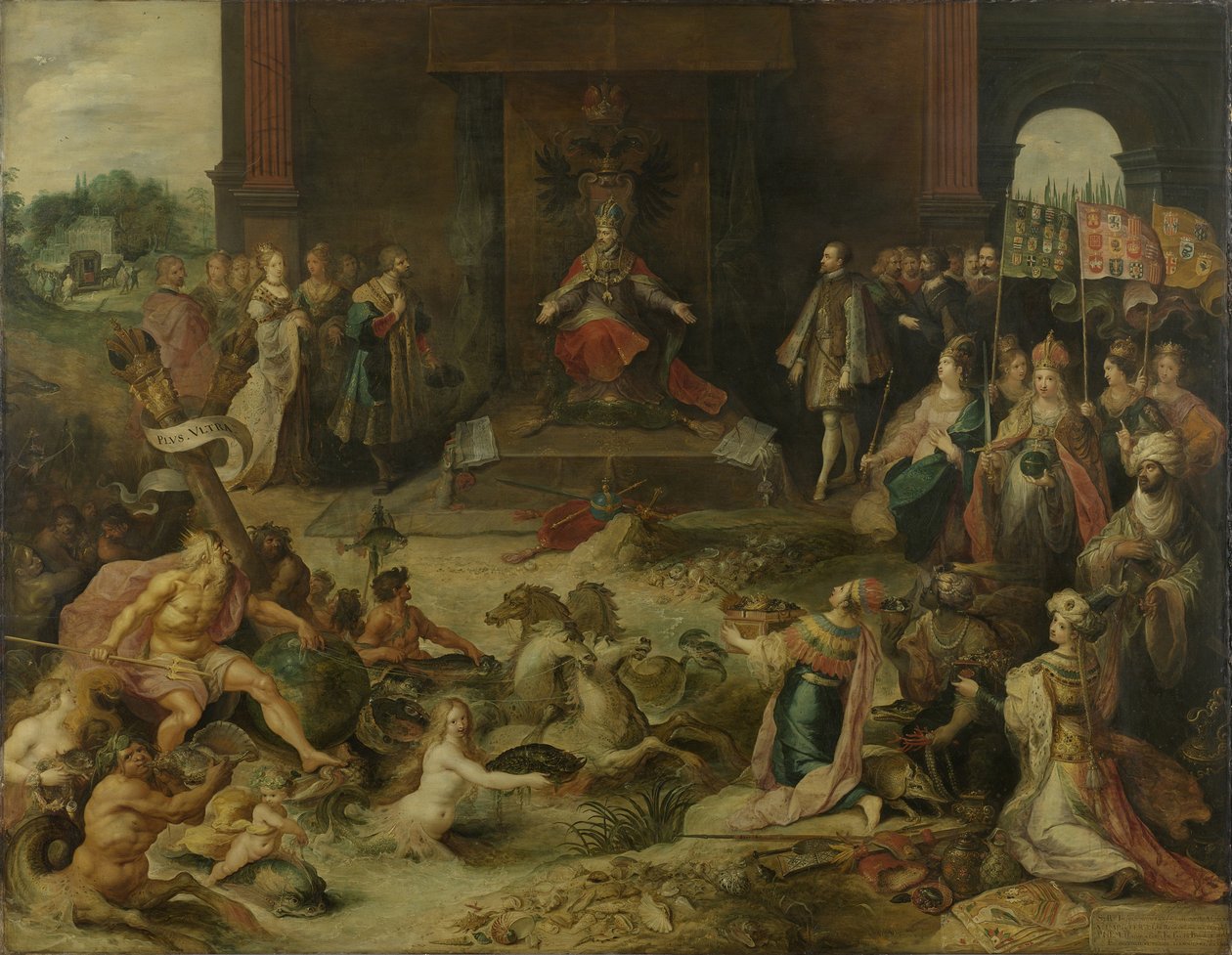 Alegorie na abdikaci císaře Karla V. v Bruselu 25. října 1555, 1642 od Frans Francken the Younger
