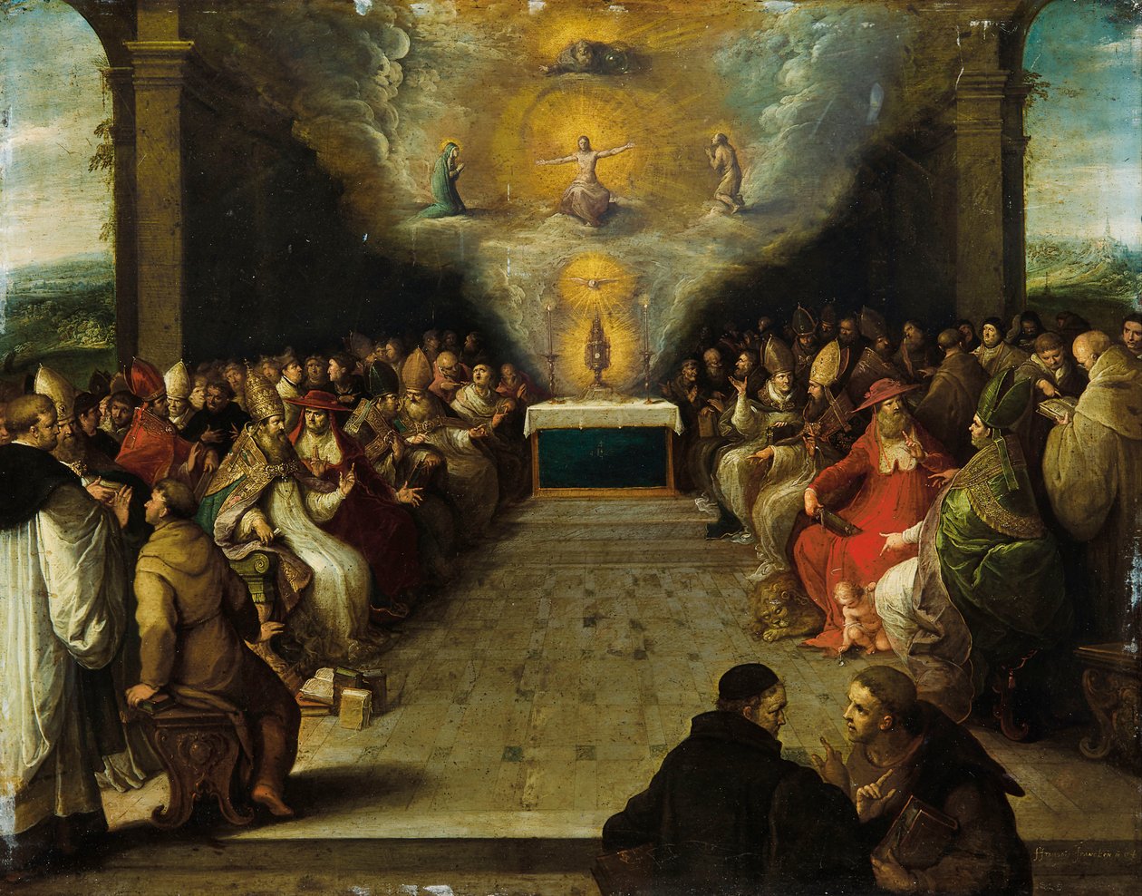 Disputace o Nejsvětější svátosti od Frans Francken the Younger