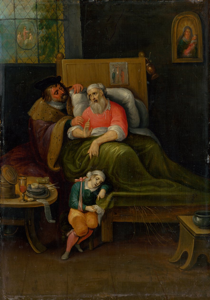 Navštívení nemocných ze sedmi skutků milosrdenství od Frans Francken the Younger