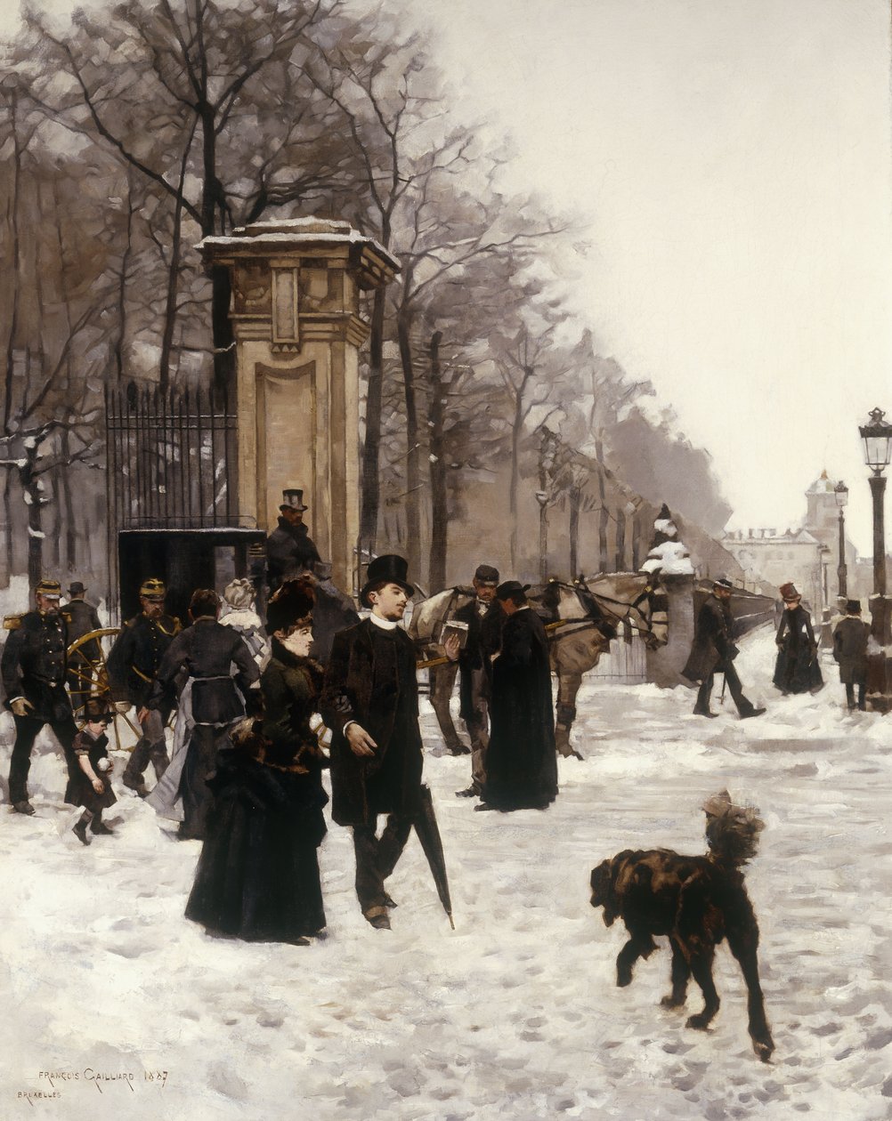 Promenáda za zimního dne, Brusel, 1887 od Frans Gaillard