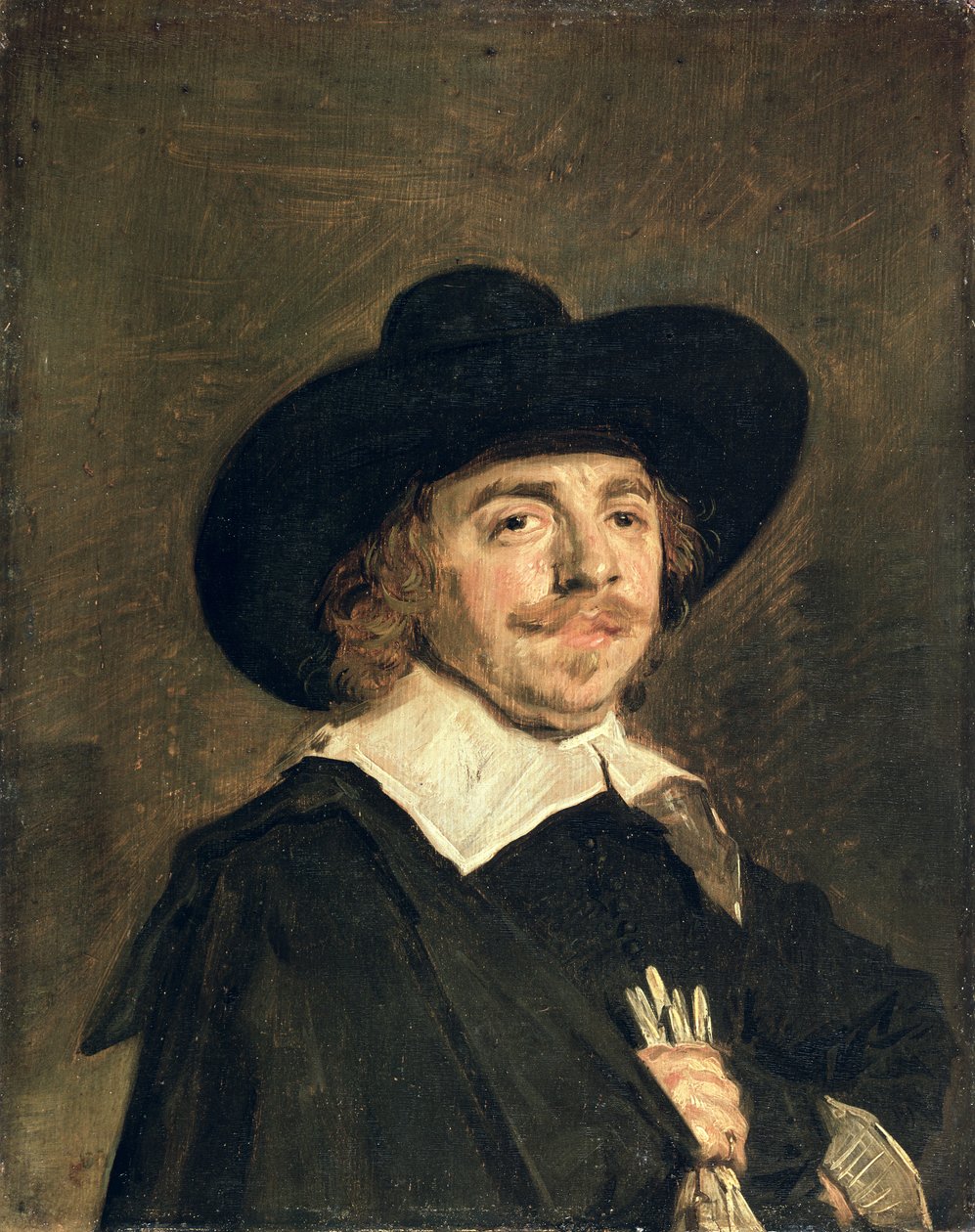 Malý portrét muže držícího rukavice, c.1642 od Frans Hals
