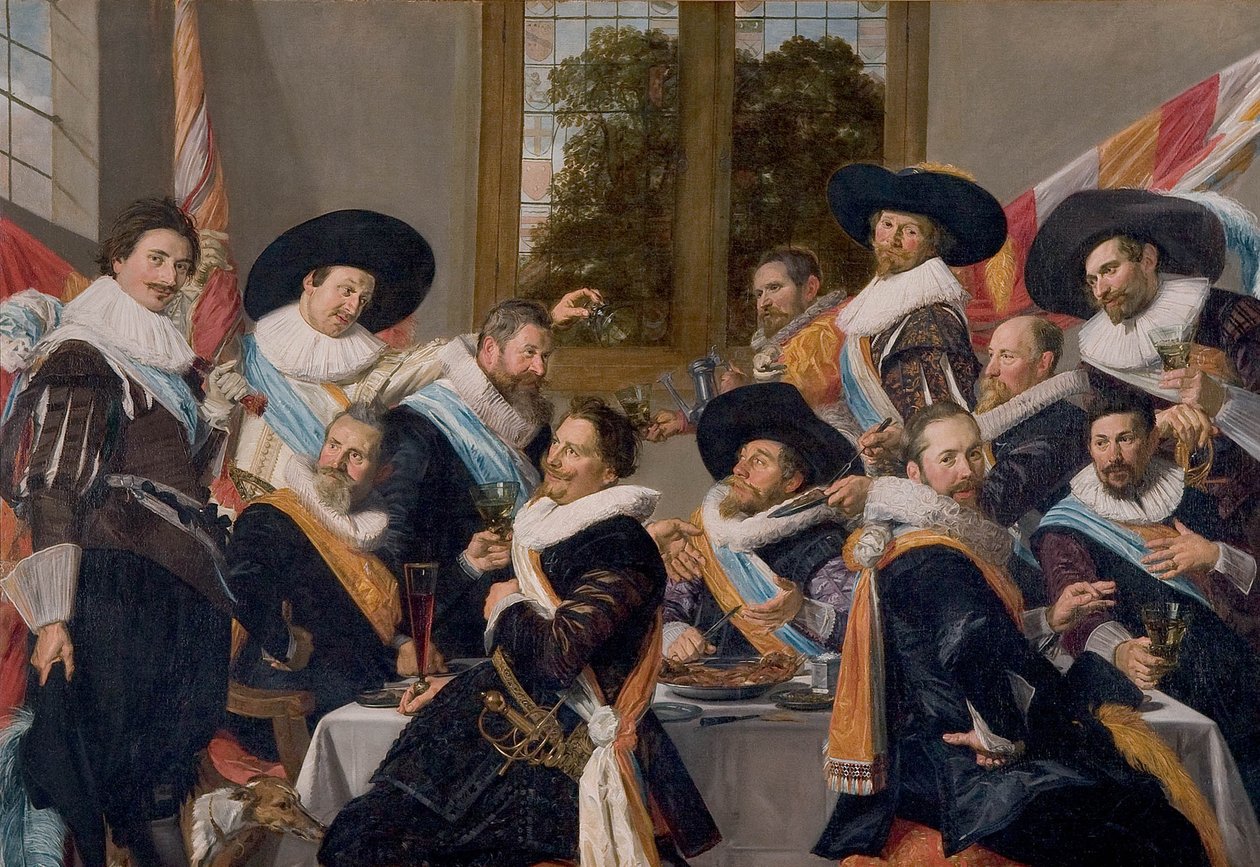 Banket důstojníků občanské gardy Calivermen od Frans Hals