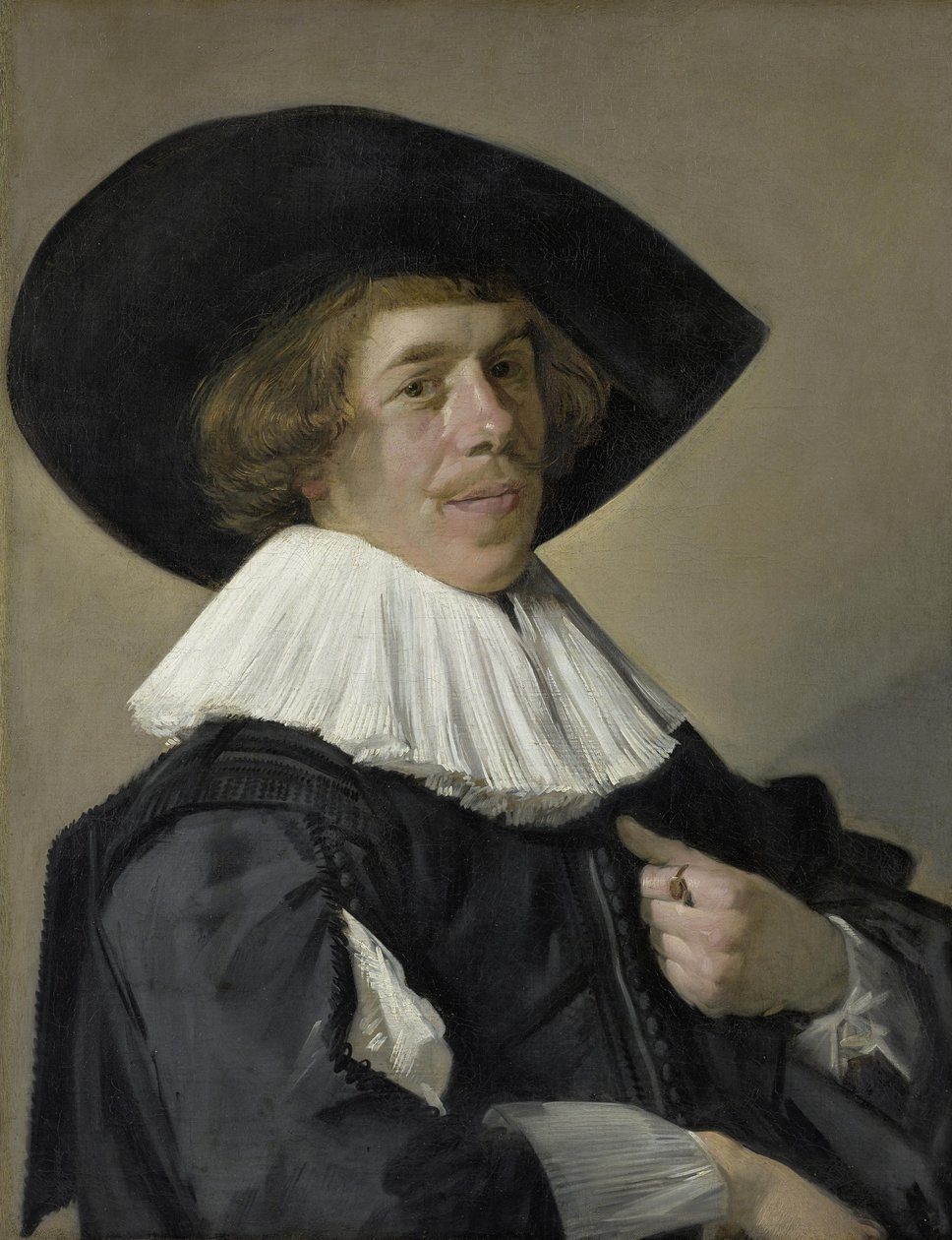 Německy: Bildnis eines Mannes Portrét muže, pravděpodobně Jan Miense Molenaer od Frans Hals