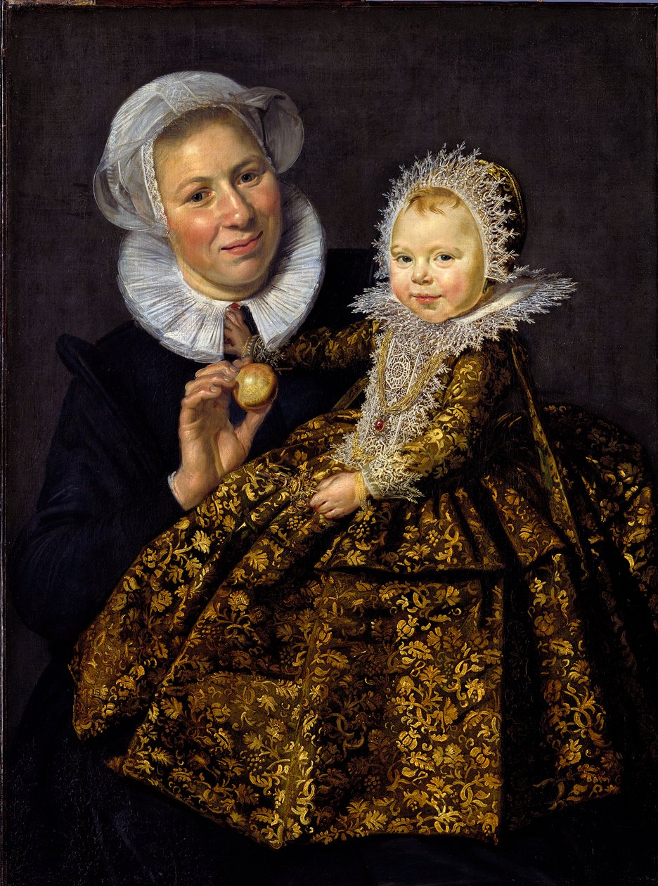 "Portrét dítěte Cathariny Hooft (1618-1681) a její ošetřovatelky"" (Catharina Hooft se svou sestrou) Dítě šlechty holandského zlatého věku Obraz Franse Halse I. (1581-1666) kolem roku 1620 - Olej na plátně - 86x65 - Staatliche Museen, Berlín od Frans Hals