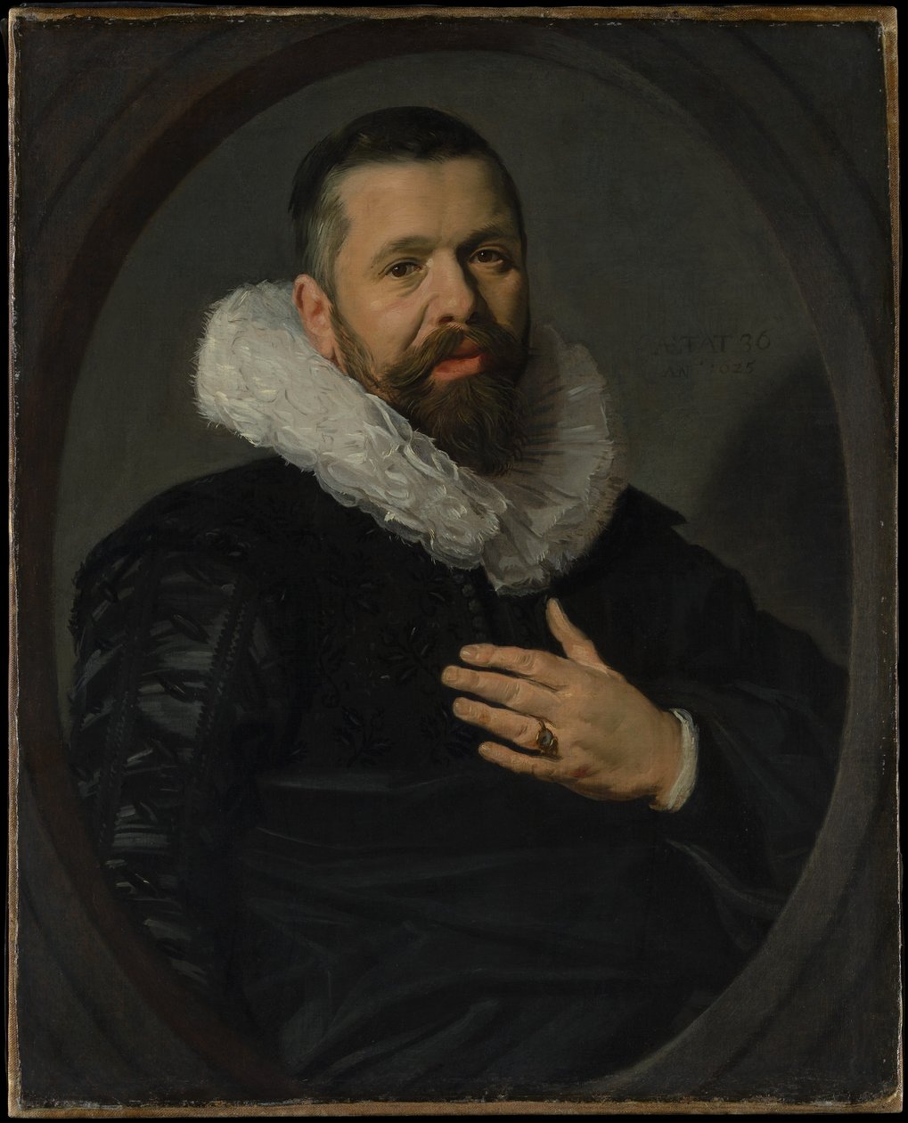 Portrét vousatého muže s límečkem od Frans Hals