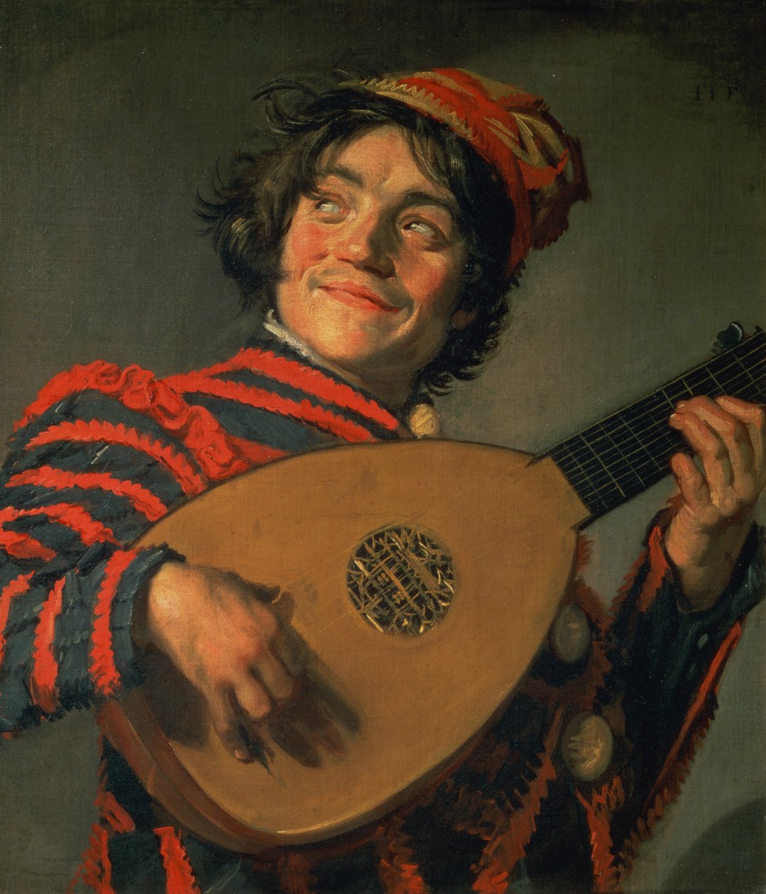 Portrét šaška s loutnou od Frans Hals