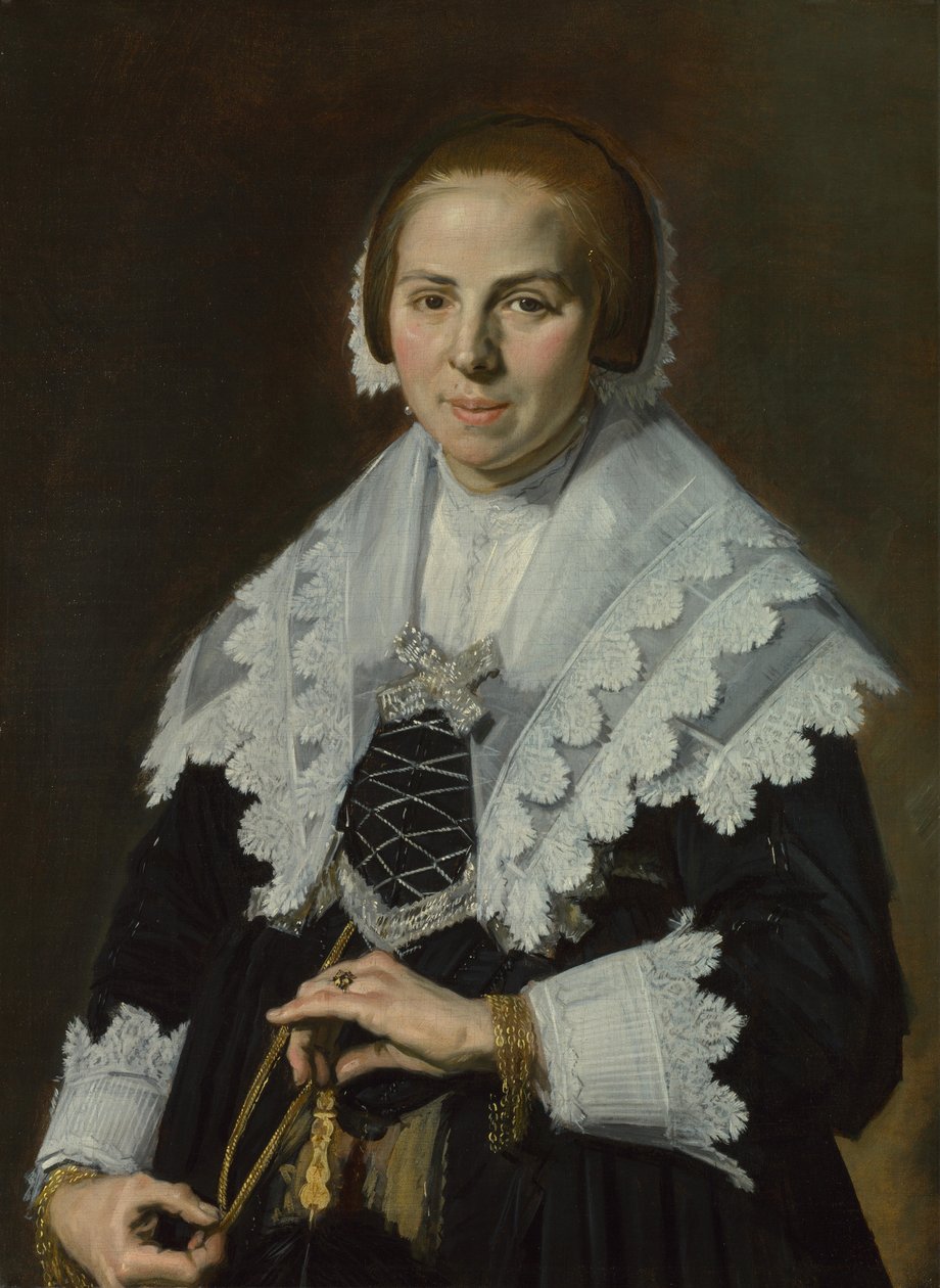 Portrét ženy s vějířem, c. 1640 od Frans Hals