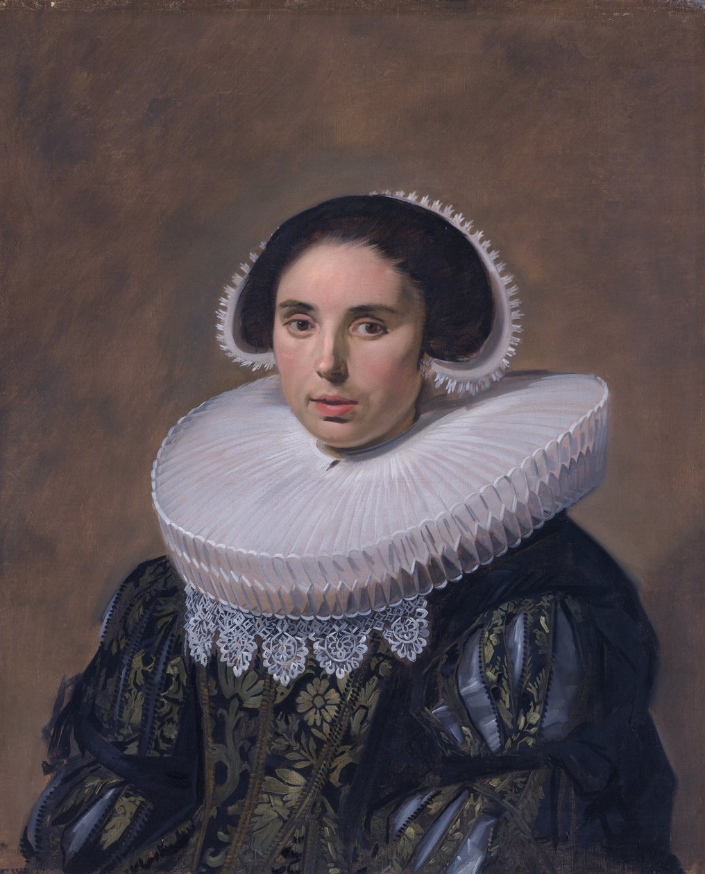 Portrét ženy, pravděpodobně Nicolaes Hasselaer (Q15429895) (1594-1667). Druhá manželka Nicolaese Hasselaera. od Frans Hals