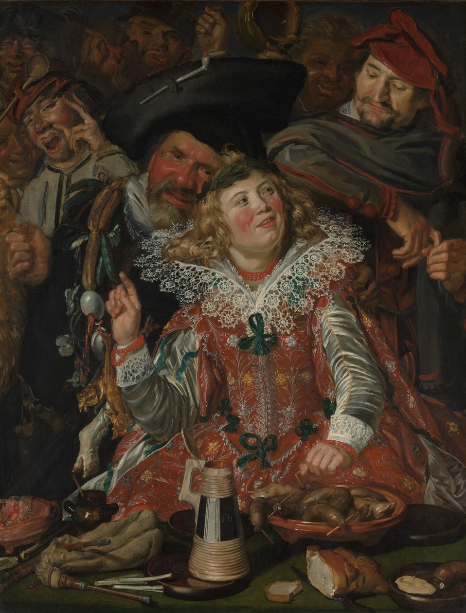 Shrovetide Revelers (The Merry Company) c.1615 (olej na plátně) od Frans Hals