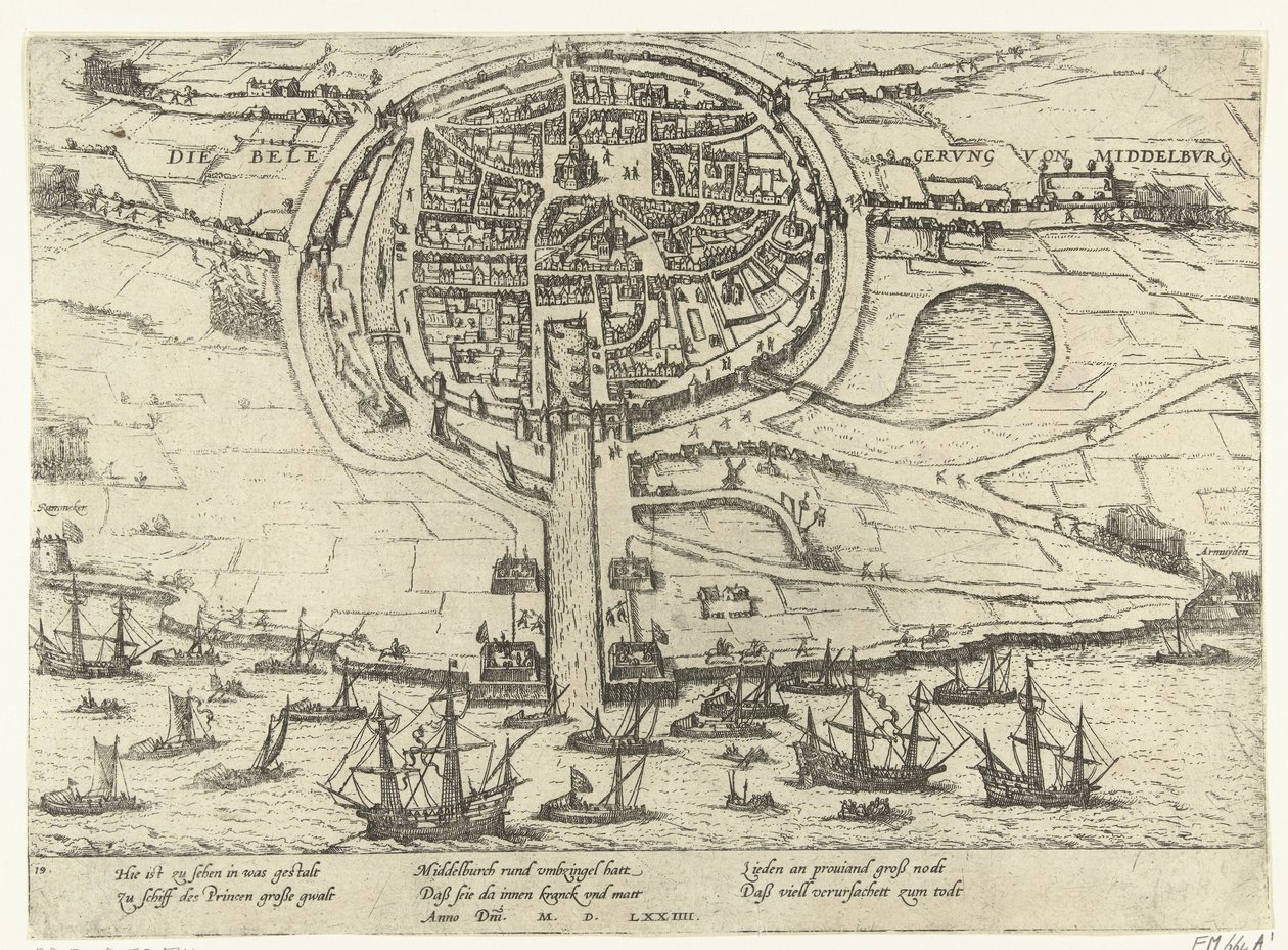 Obležení Middelburgu, 1574 od Frans Hogenberg