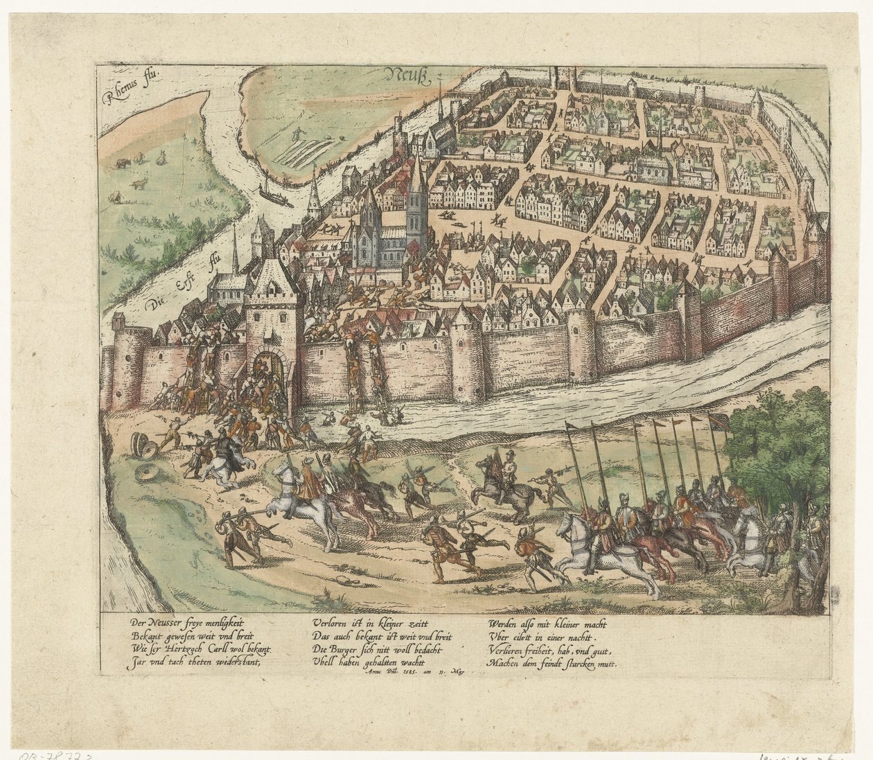 Vezmeme Neuss, 1585 Série 9: nizozemské a německé události, 1583-1587 (název série) od Frans Hogenberg