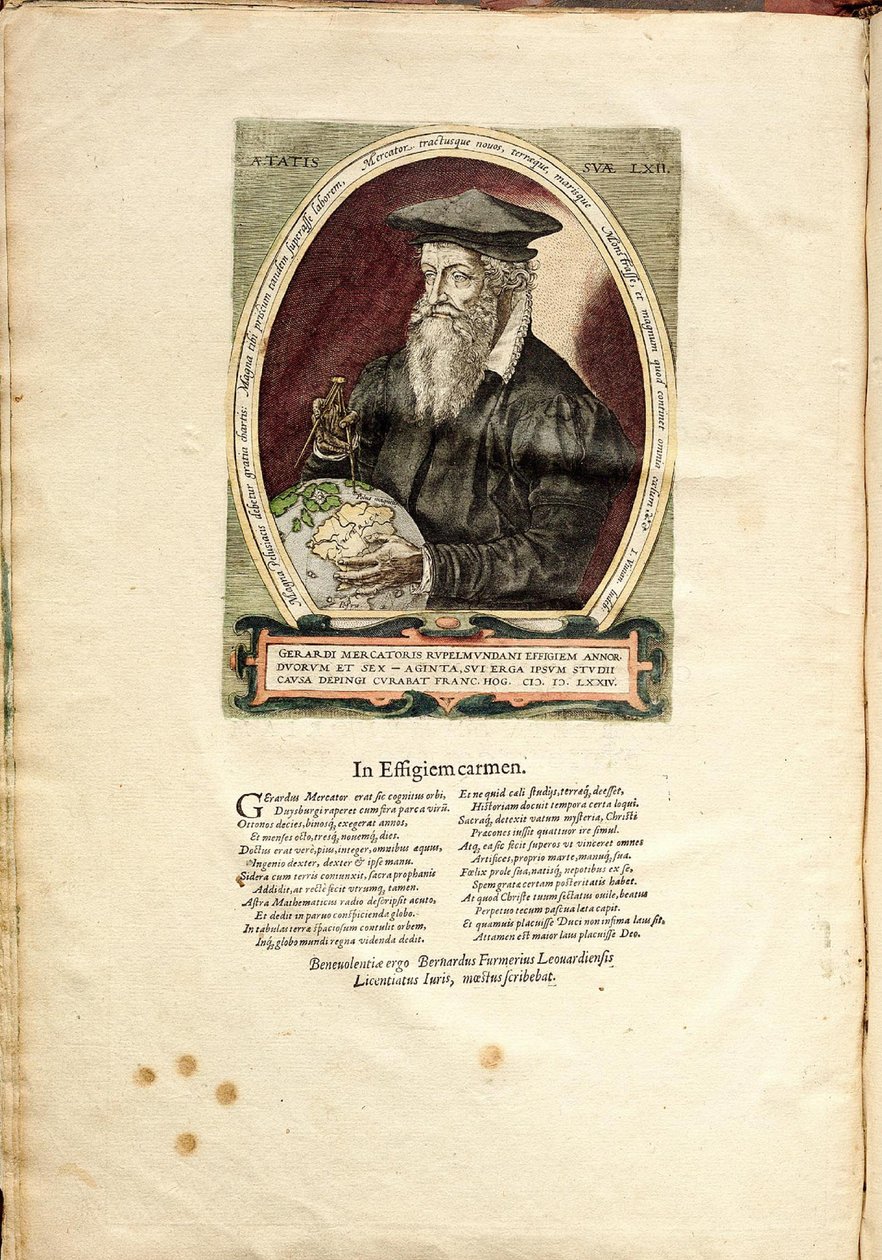 Portrét Gerarduse Mercatora 1512-1594 ve věku 62 let od Frans Hogenberg