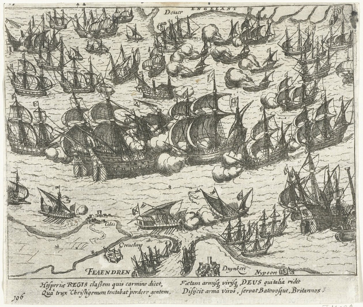 Potopení španělské armády v letech 1588, 1613-1615 od Frans Hogenberg