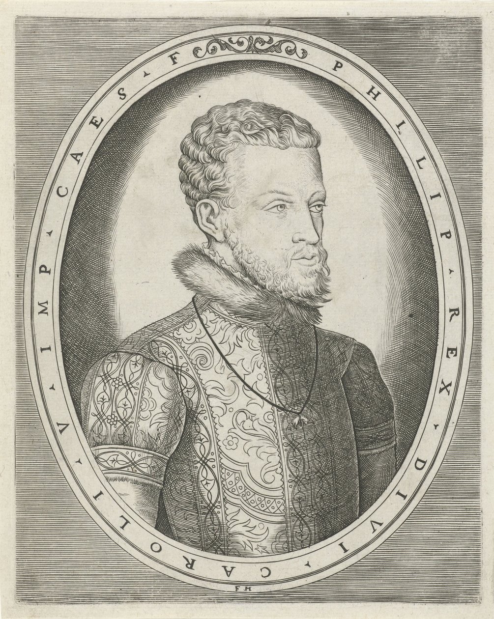 Portrét Karla V. Habsburského nebo španělského Filipa II Portréty králů, královen, princů a princezen (název série) od Frans Huys