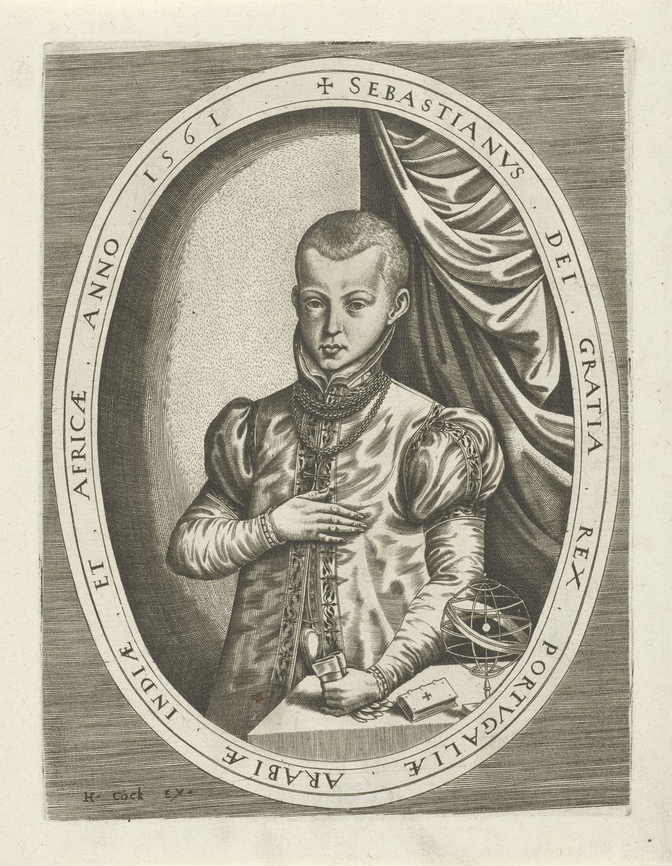 Portrét Sebastiana I. z Portugalska Portréty králů, královen, princů a princezen (název série) od Frans Huys