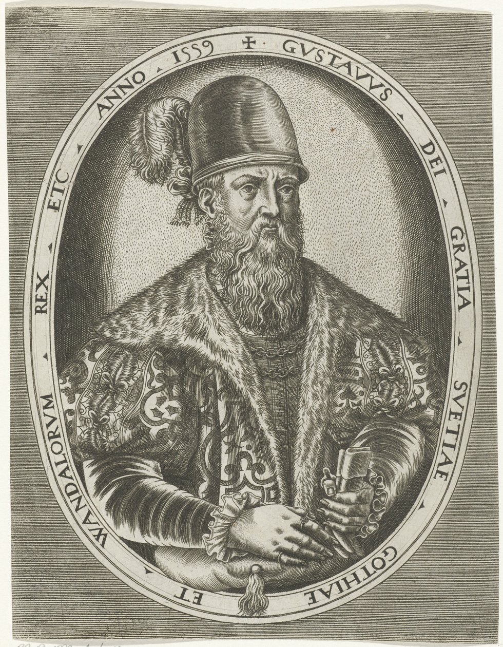 Portrét švédského krále Gustava I Portréty králů, královen, princů a princezen (název série) od Frans Huys