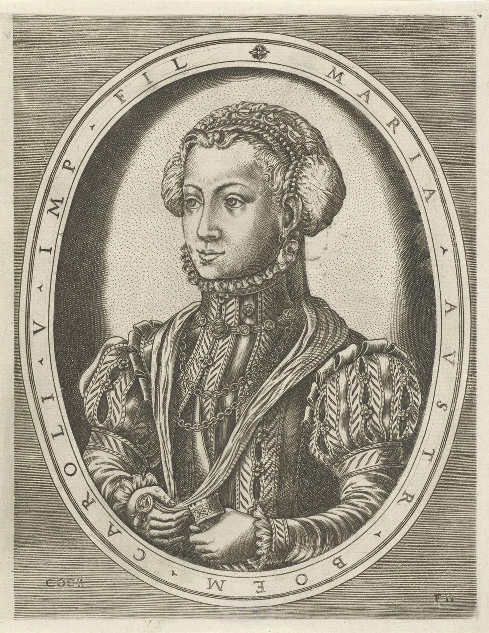 Portrét české královny Marie Portréty králů, královen, princů a princezen (název série) od Frans Huys