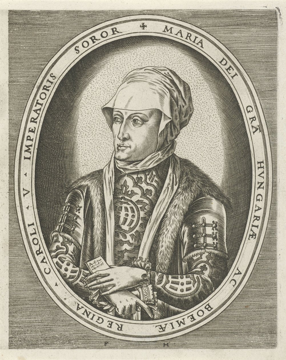 Portrét guvernérky Marie z Maďarska Portréty králů, královen, princů a princezen (název série) od Frans Huys