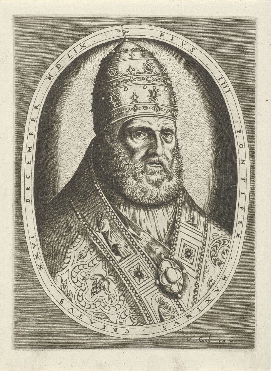 Portrét papeže Pia IV Portréty králů, královen, princů a princezen (název série) od Frans Huys