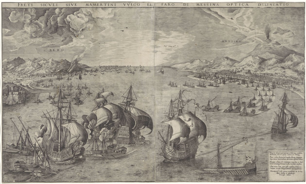 Zeeslag in de Straat van Messina Freti siculi sive mamertini vulgo et faro di Messina optica delineatio (title on object)   1330197   cs       czech Successfully Translated  Original: Kersenbloesem van Edo Edo sakura (title on object) Contemporaine verwijz od Frans Huys