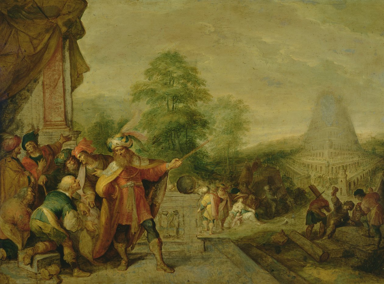 Budova Babylonské věže od Frans II Francken