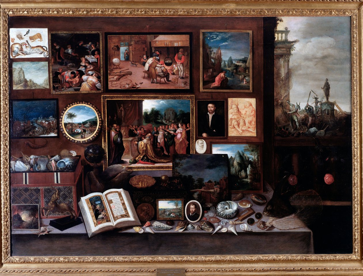 Pohled na kabinet kuriozit nebo komnatu divů (Malba od Frans II Francken
