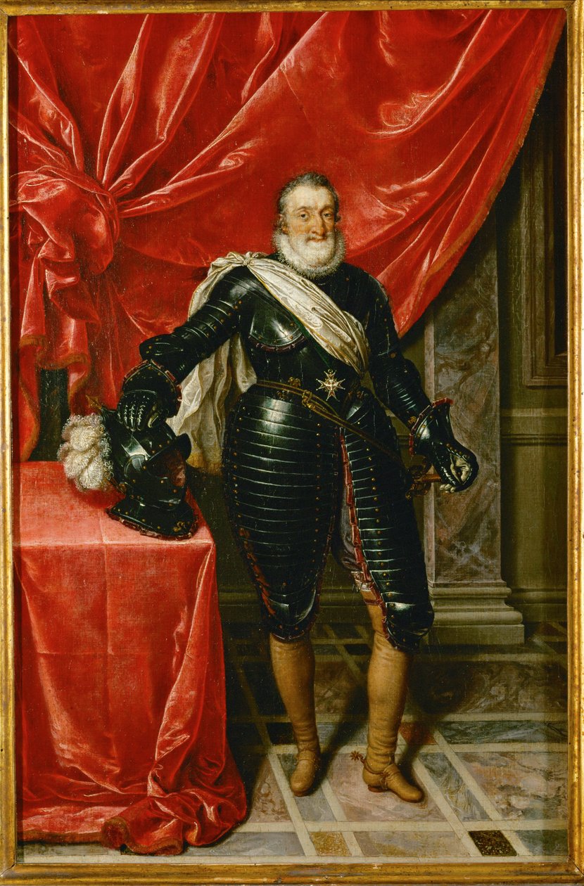 Francouzský král Jindřich IV. ve zbroji ... od Frans II Pourbus