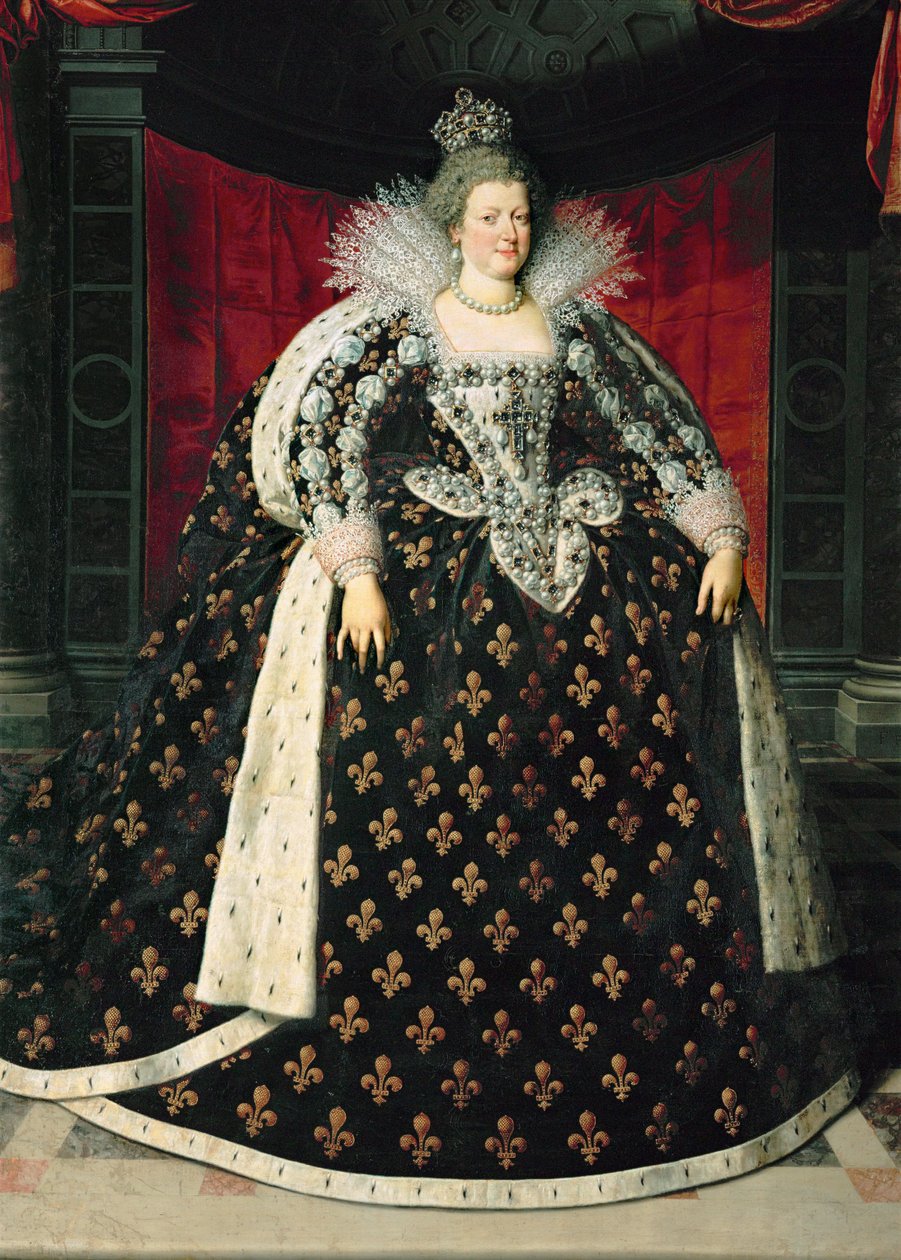 Marie Medicejská, francouzská královna, manželka krále Jindřicha IV. ... od Frans II Pourbus