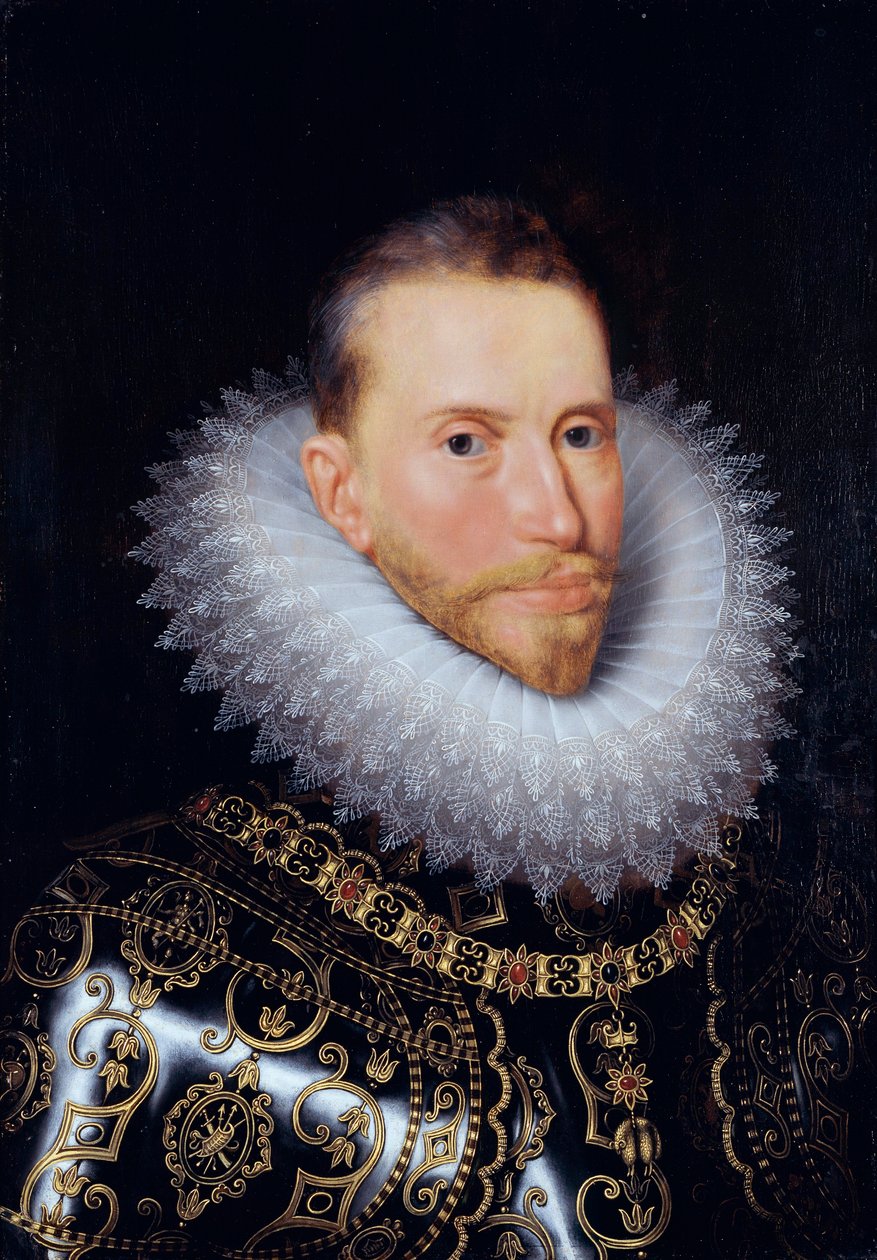 ""Portrét Alberta Rakouského (1559-1621)"" (Portrét Alberta VII., rakouského arcivévody (1559-1621)) Malba Franse Pourbuse mladšího (1569-1622) - Olej na dřevě - Rozměr 60x42 cm Groeningemuseum, Bruggy od Frans II Pourbus