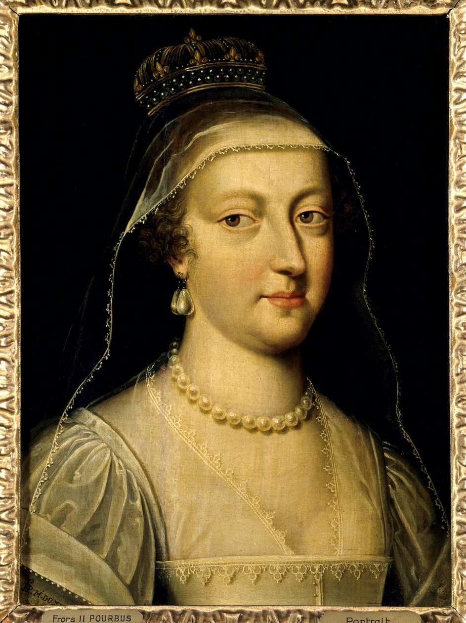 Portrét Anny Rakouské (1601-1666), francouzské královny. Obraz Franse Pourbuse Le Jeune (Francois (Franz) Porbus). od Frans II Pourbus