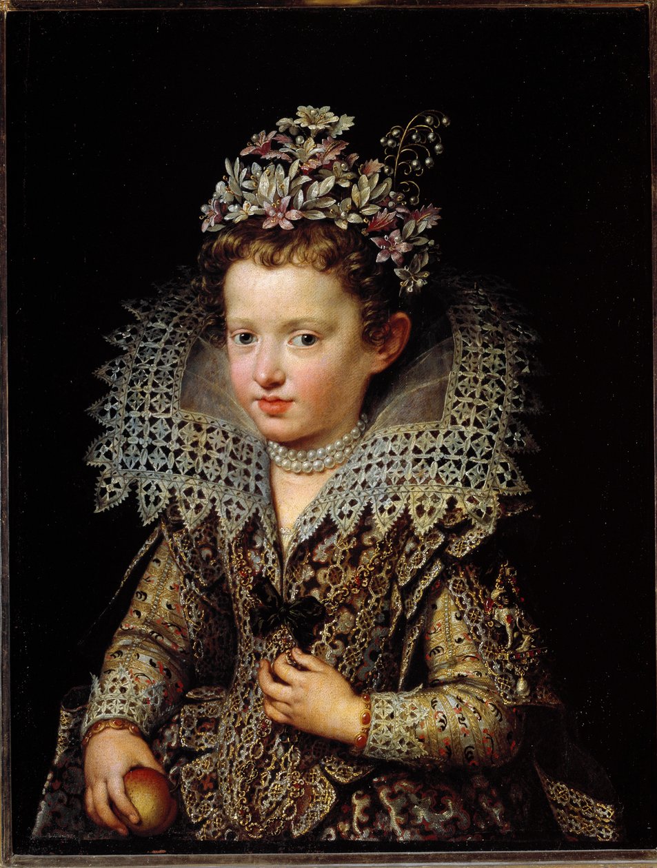 Portrét Eleonory Gonzaga, princezny z Mantovy, dítě, cca 1605 (malba) od Frans II Pourbus