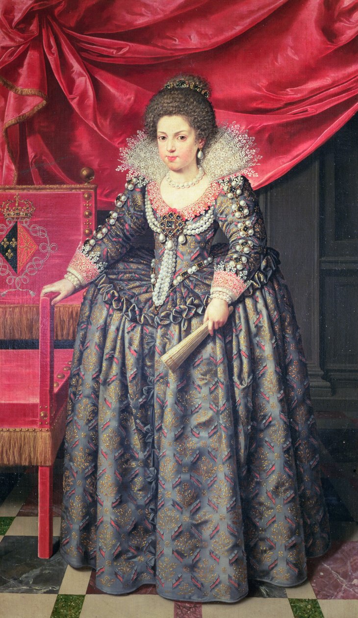 Portrét Alžběty Francouzské (1602-44), dcera Jindřicha IV. a Marie de