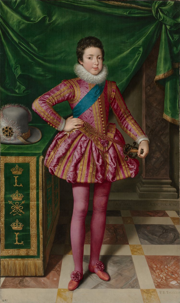 Portrét francouzského krále Ludvíka XIII., 1611 od Frans II Pourbus