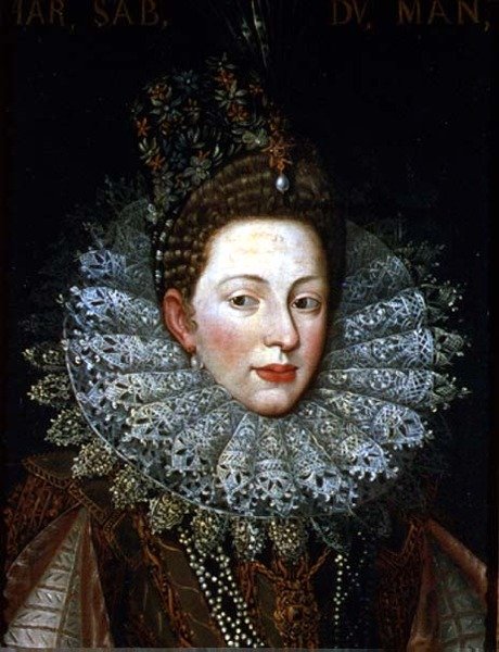 Portrét Margaret Gonzaga, vévodkyně Savojská od Frans II Pourbus
