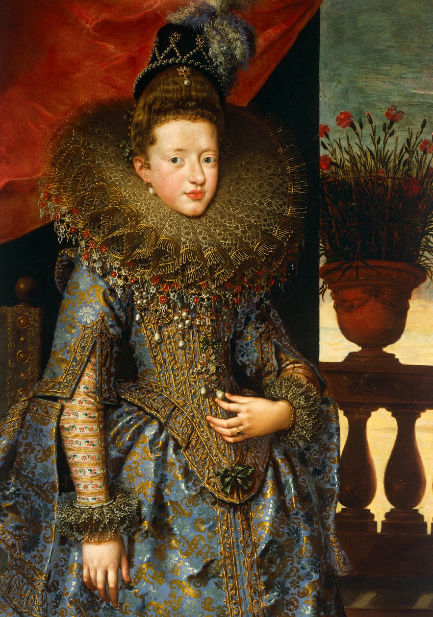 Portrét Margherity Savojské od Franse Pourbuse mladšího, olej na plátně od Frans II Pourbus
