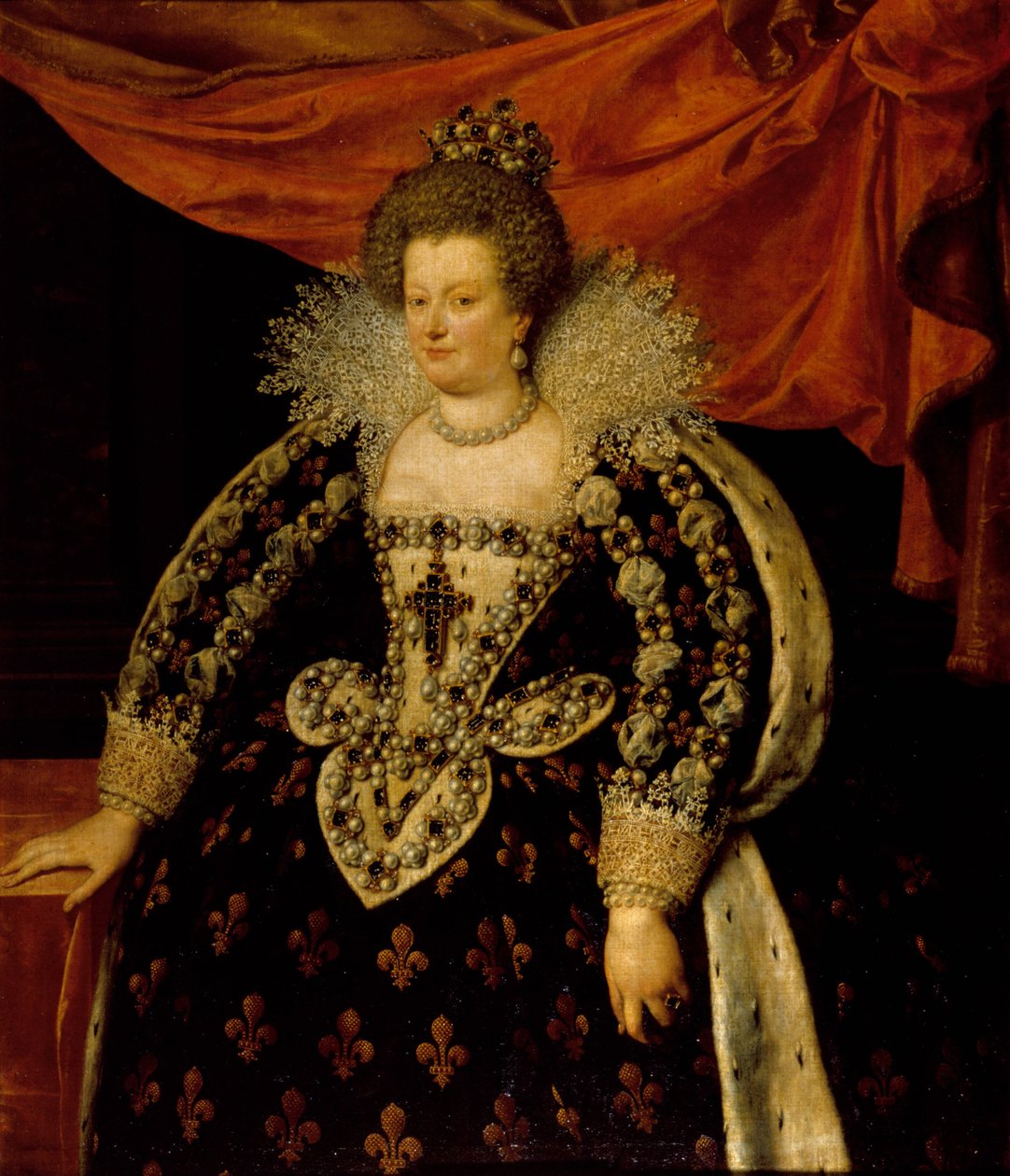 Portrét Marie de Medici (1573 - 1642) od Franse Pourbuse Le Jeune (Francois (Franz) Porbus od Frans II Pourbus