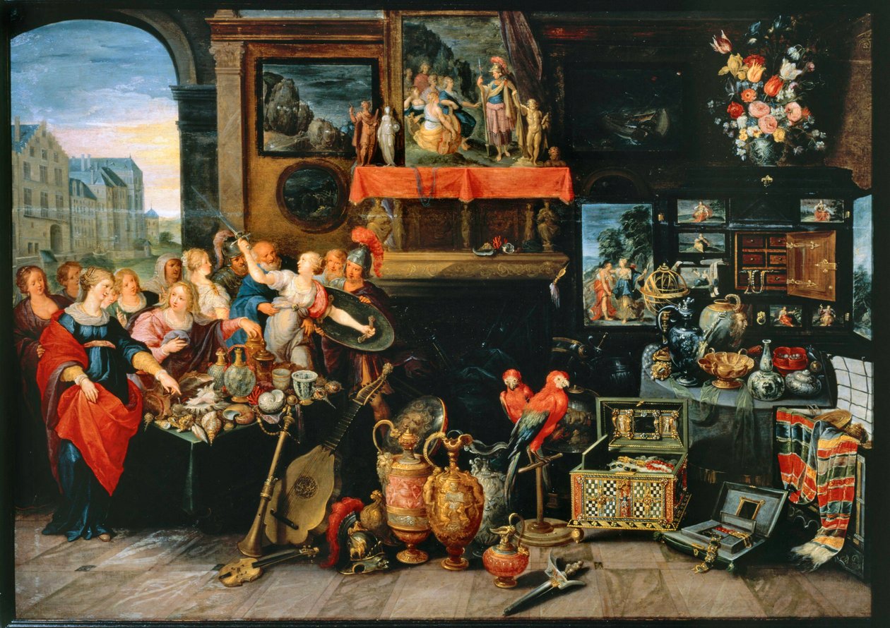 Odysseus poznává Achilla mezi Lykomedovými dcerami... od Frans II the Younger (workshop of) Francken