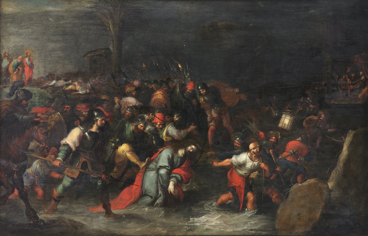 Kristus byl po zatčení vláčen potokem Cedron od Frans II the Younger Francken