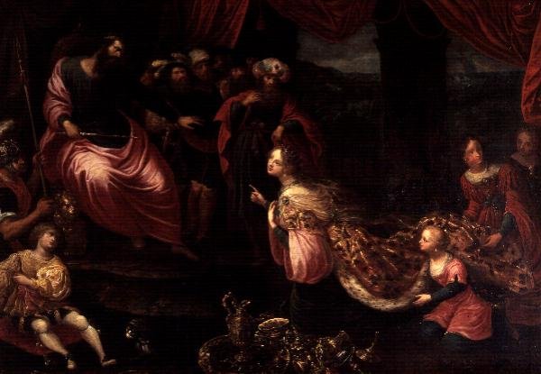 Král Šalamoun a královna ze Sáby od Frans II the Younger Francken