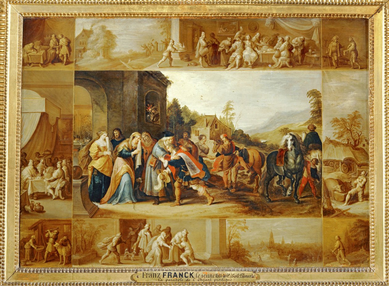Podobenství o marnotratném synovi... od Frans II the Younger Francken