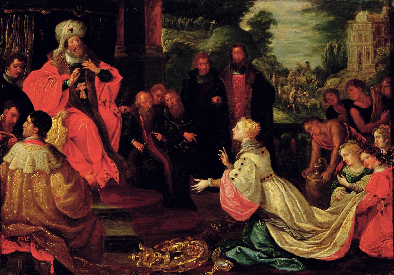 Šalamoun a královna ze Sáby od Frans II the Younger Francken