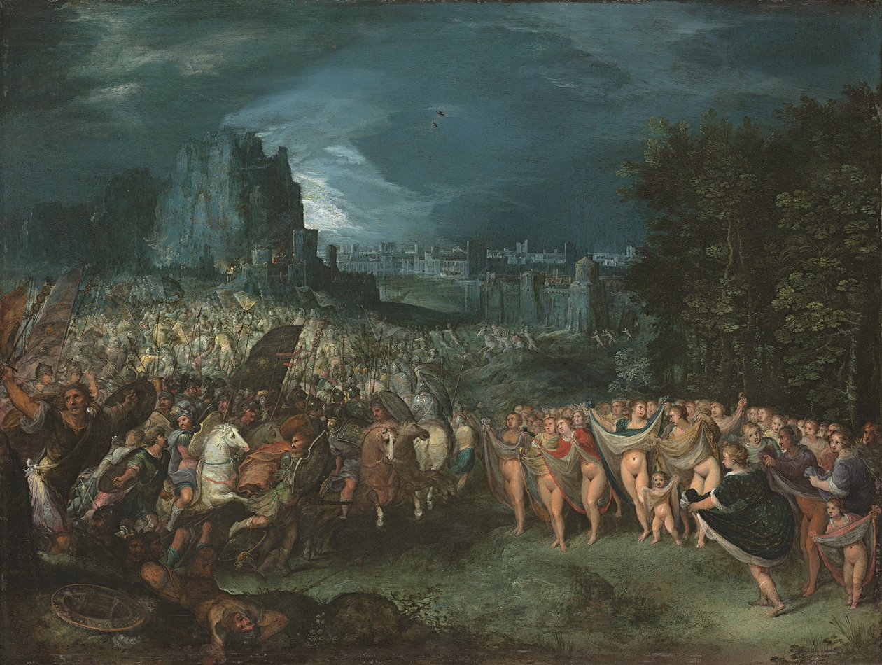Statečnost perských žen (olej na mědi) od Frans II the Younger Francken
