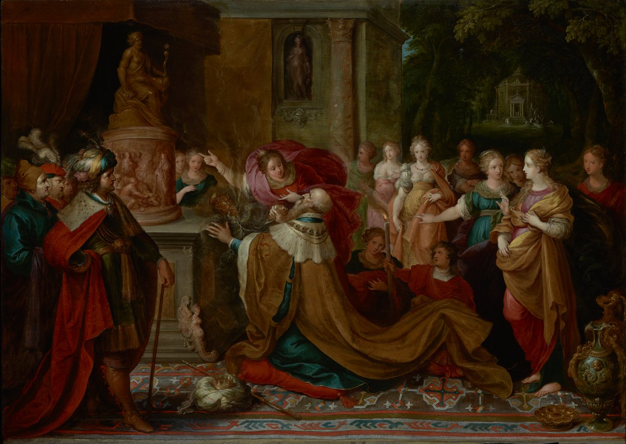 Šalamounovo modlářství od Frans II the Younger Francken