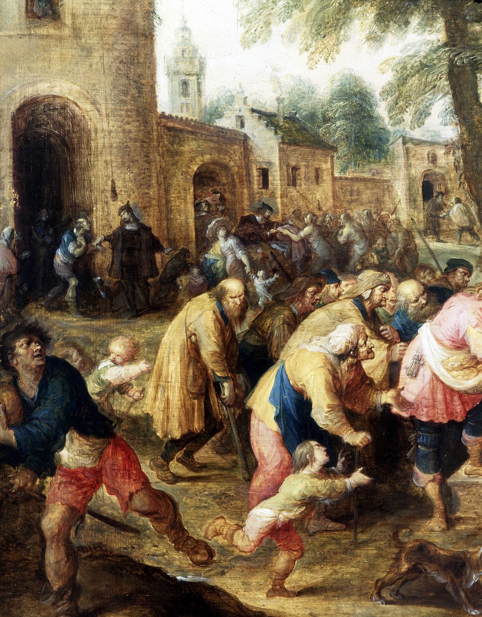 Díla misericordes (detail). (olej na plátně) od Frans II the Younger Francken