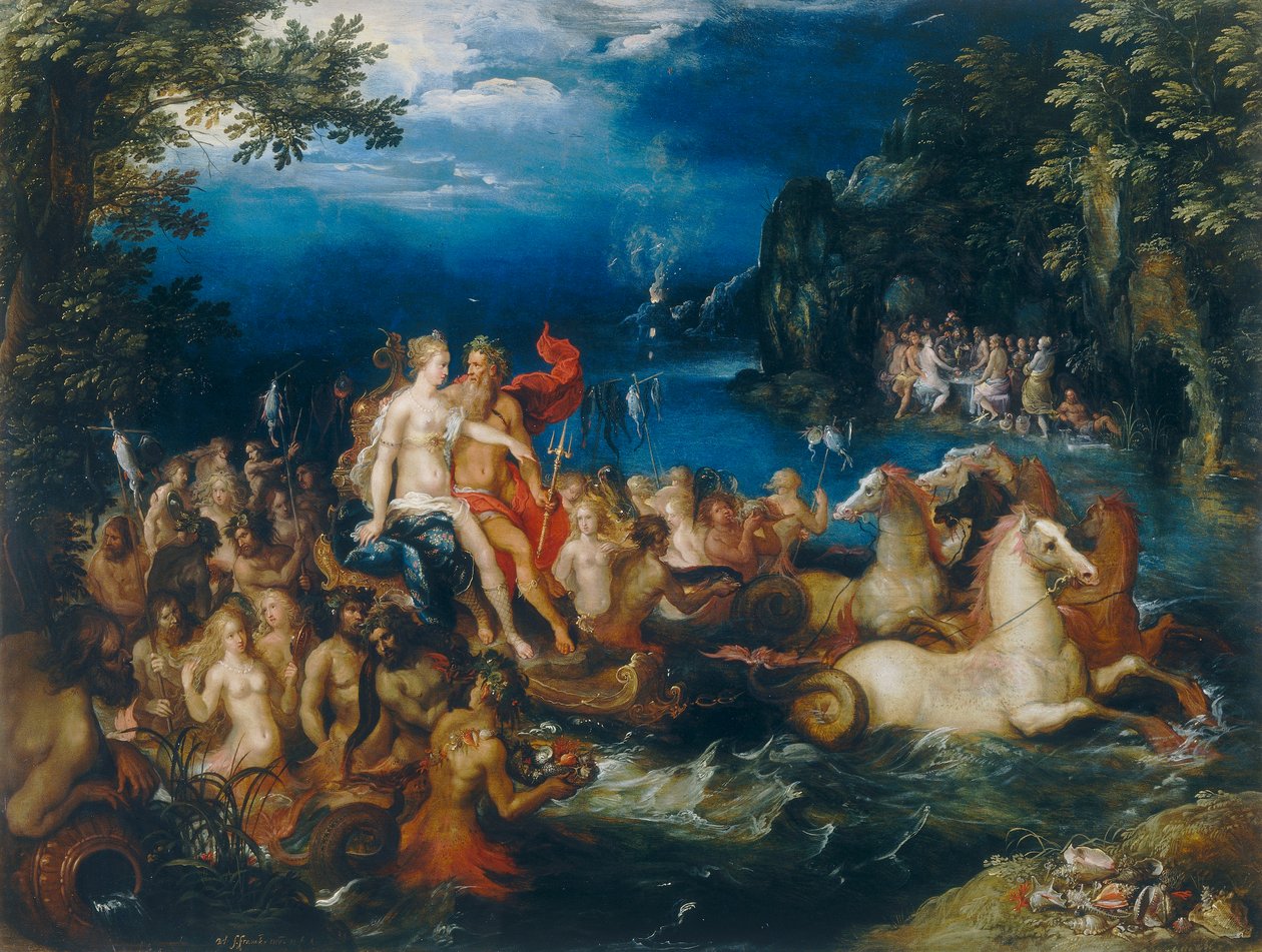 Triumf Neptuna a Amfitritu od Frans II the Younger Francken