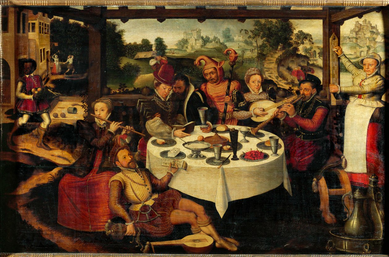 Marnotratný syn, oslava návratu (olej na dubovém dřevě) od Frans I Pourbus